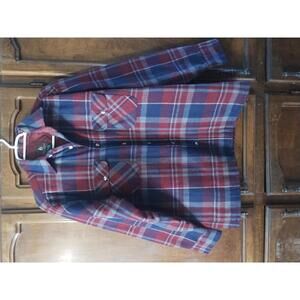 Vintage High Sierra Mens Jacket XL Red Plaid Wool‎ lined Collar Chore Barn